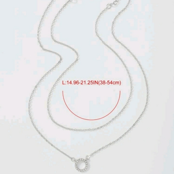 2pcs Silver Ring Charm Pendant Necklace - Picture 4 of 4